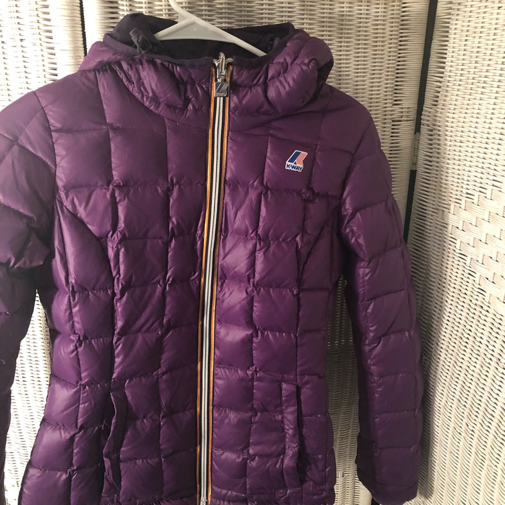 KWay reversible purple jacket, form fitting.